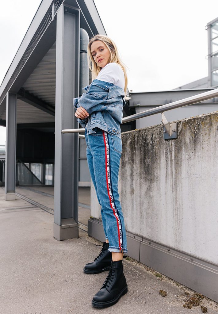 fashion week vrouwen jeans look